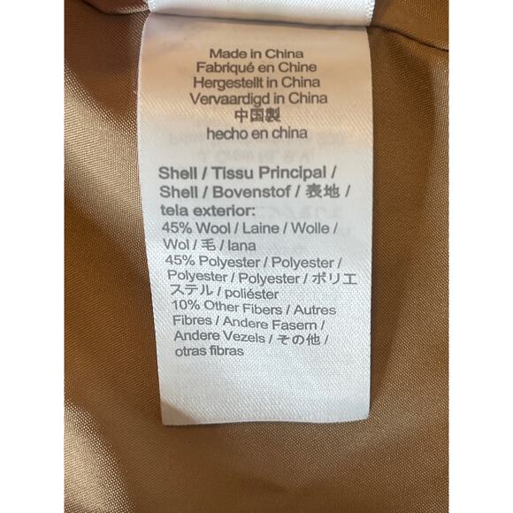 J. Crew City Coat Wool Side Zipper Heather Acorn Size 16 - Picture 8 of 12